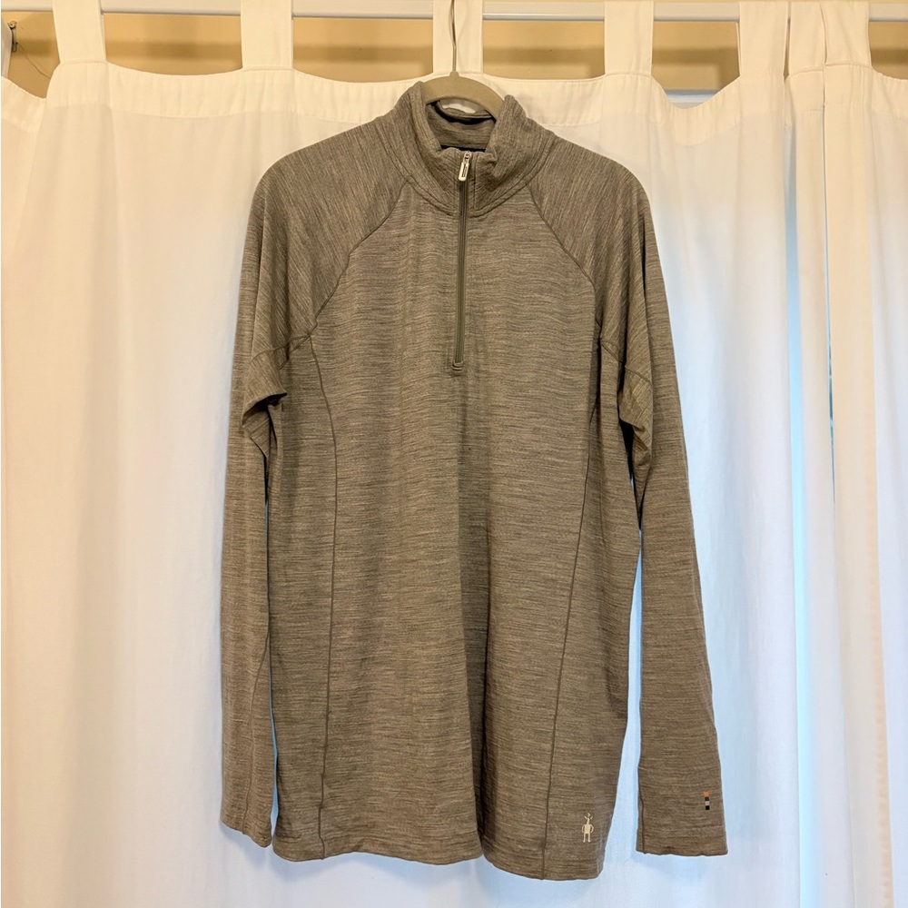 Smartwool Merino 150 women’s XL grey long sleeve base layer Henley zipper neck